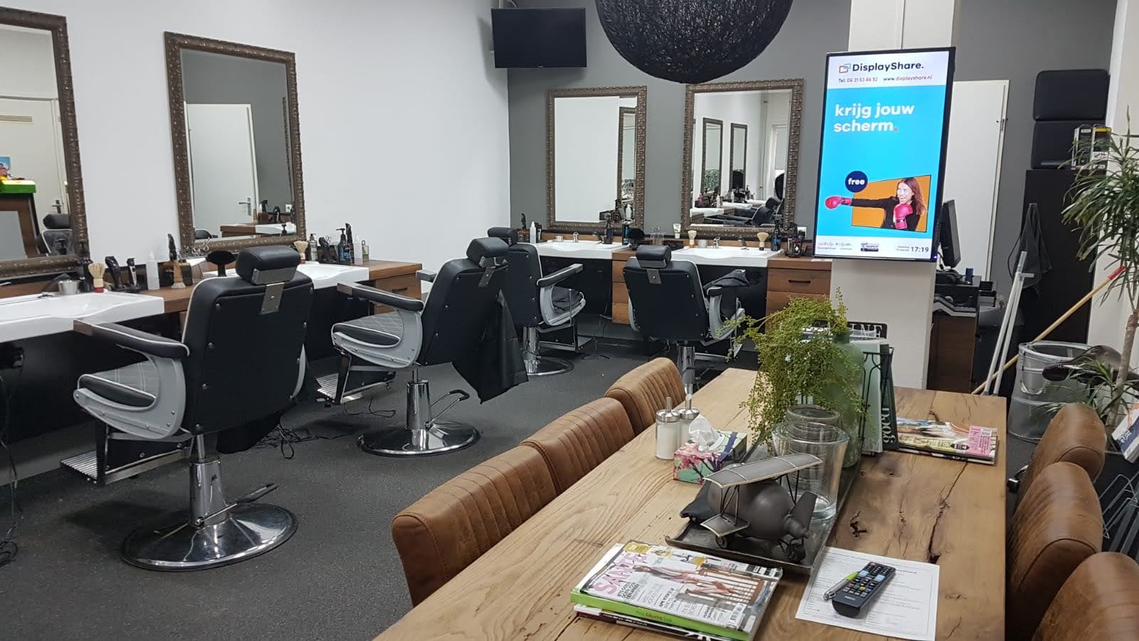 Kapsalon met DisplayShare scherm